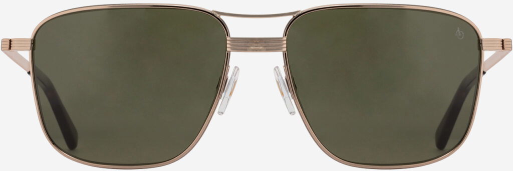 Airman aviator sunglasses with green lenses