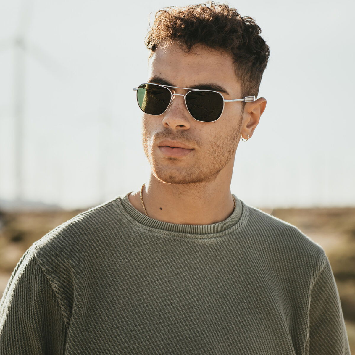 Aviator sunglasses green lenses best sale